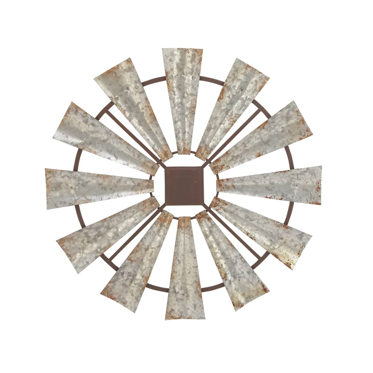 Silver Farmhouse Decorative Windmill Wall Accent